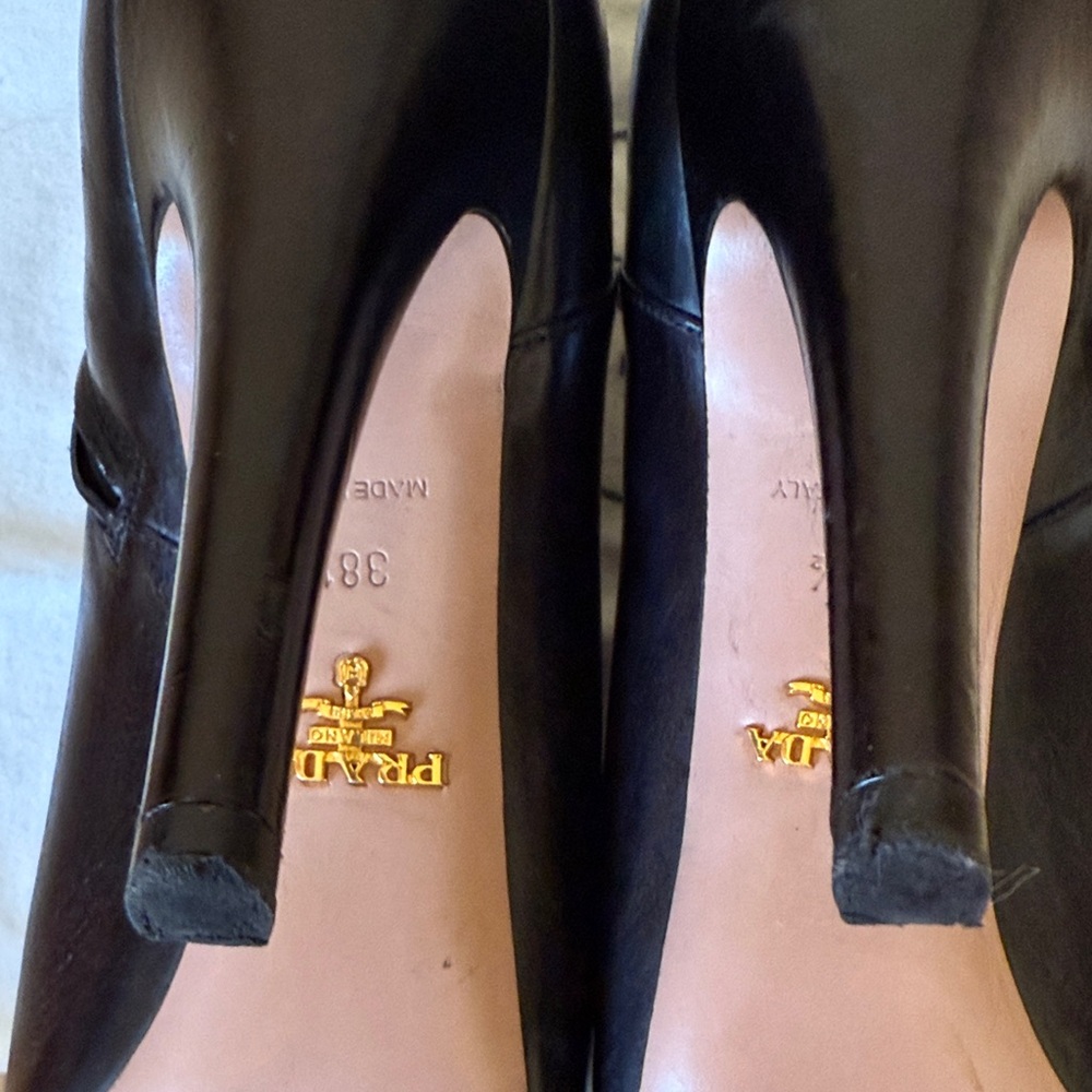 Prada Black Heeled Leather Boots - Picture 6 of 11